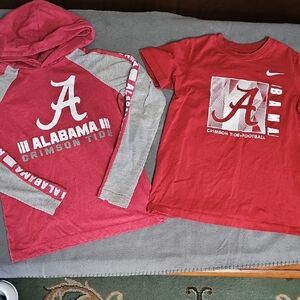 Nike Kids' Red and Gray Alabama Hoodie and T-Shirt Set